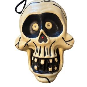 Vintage Take One 2003 Talking Skeleton Head Eyes Light Up Halloween Plastic